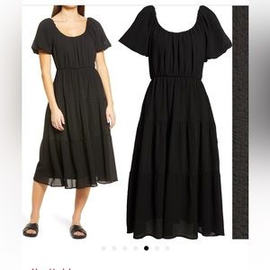 ASTR black midi dress